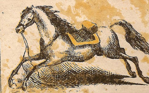 where is the horse rider hidden in the picture?